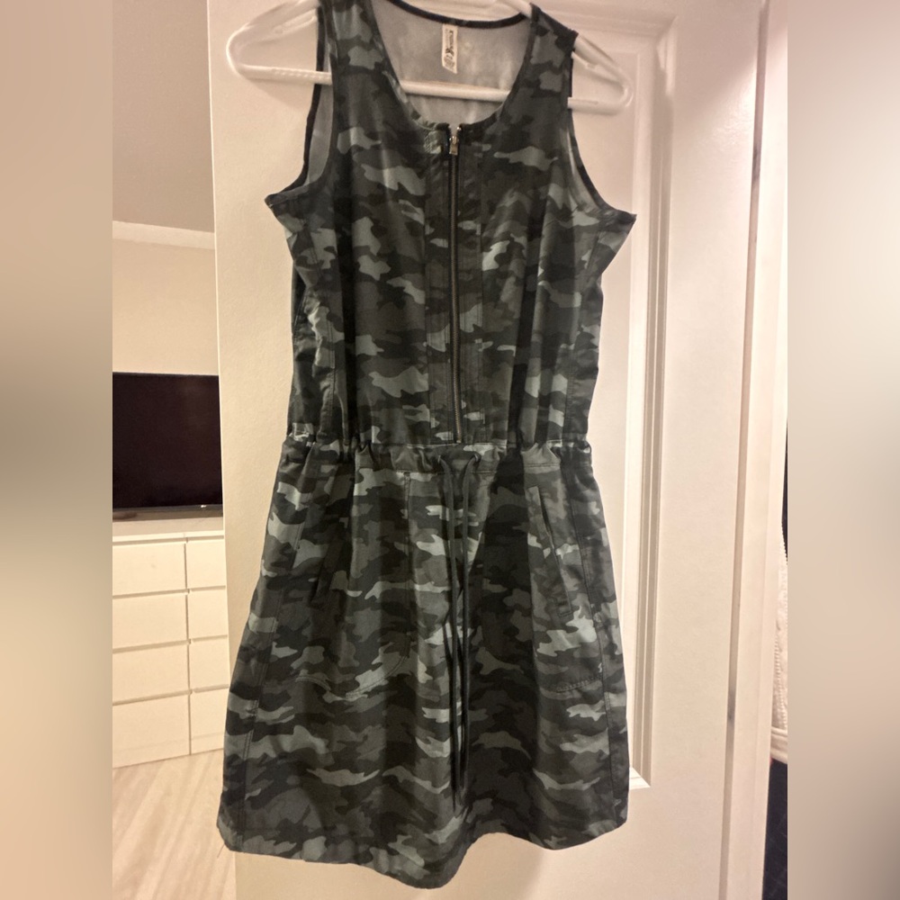 Kyodan Olive and Black Camo Sleeveless Dress